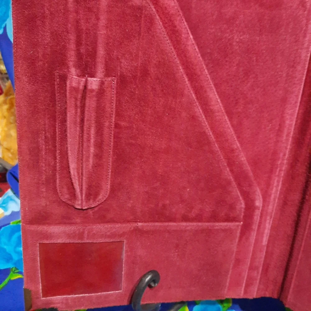 Vtg Amiet Notebook Holder Burgundy Eel Skin Hard Side Leather Inner Gorgeous